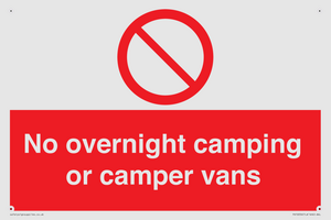 No overnight camping or camper vans